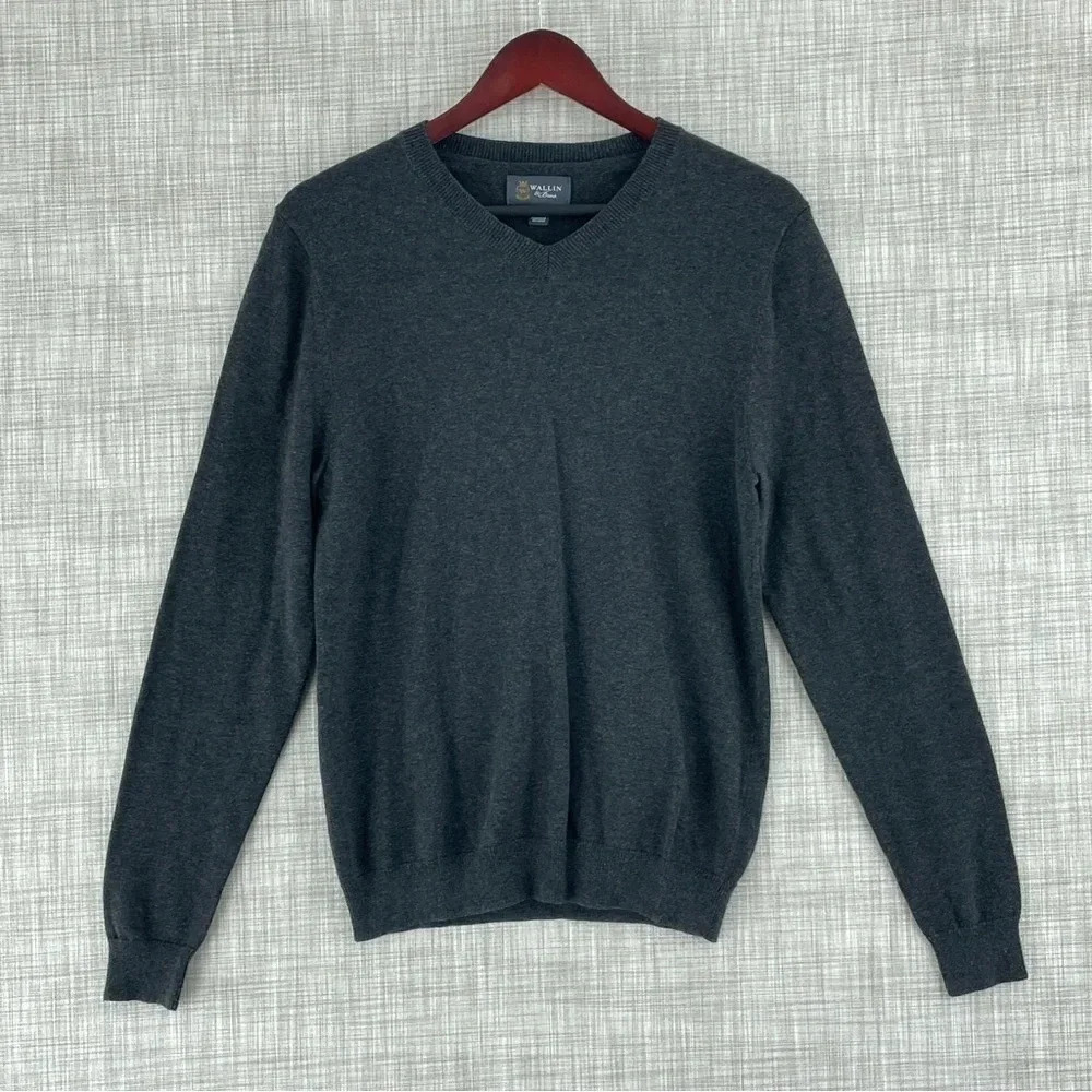 Wallin & Bros. Mens size S v-neck Cashmere blend sweater 0836